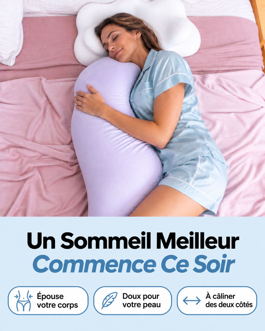 Nuvéa Câlin™ – Coussin Ergonomique pour le Corps