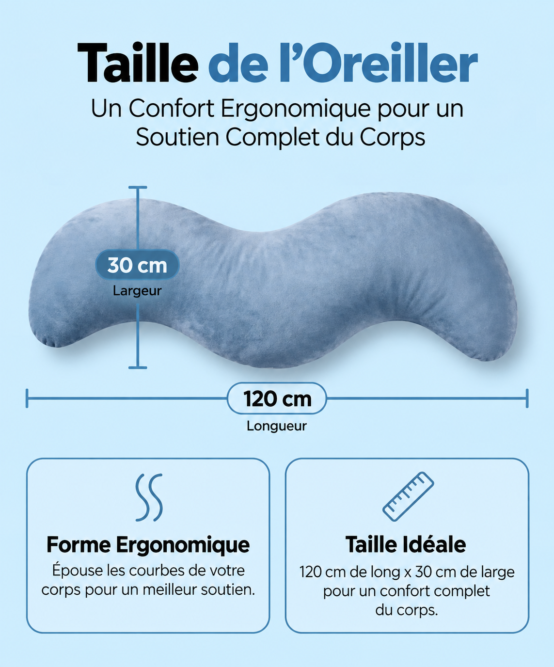 Nuvéa Câlin™ – Coussin Ergonomique pour le Corps